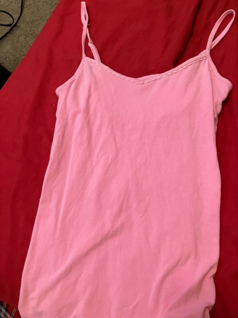 Women's Pink Spaghetti Strap Cami Tank Top